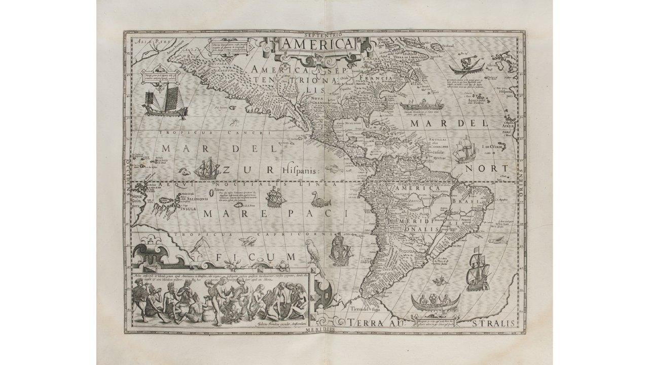 America, Mercator and Hodius Atlas